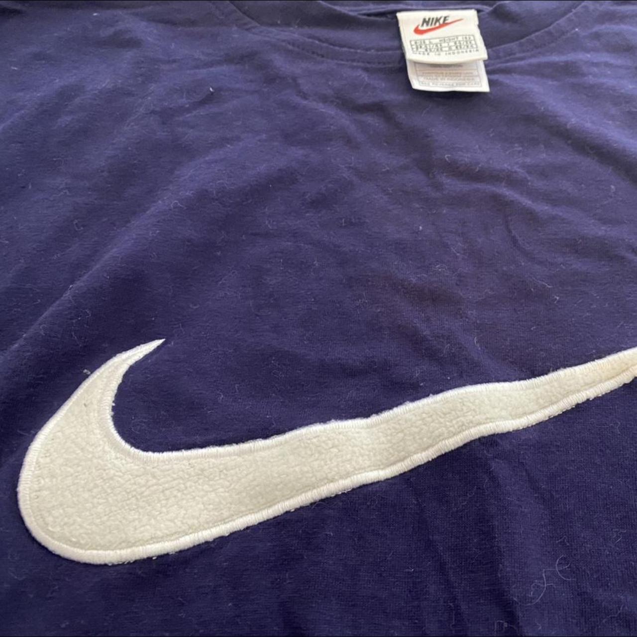 Vintage Nike T-shirt with embroidered wool swoosh.... - Depop