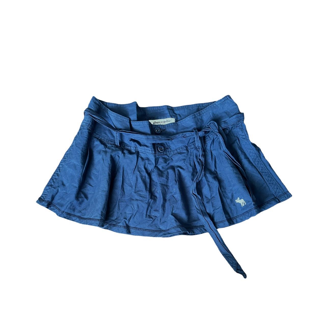 Y2K Abercrombie Mini Skirt Navy Flare + Sash Sweet... Depop