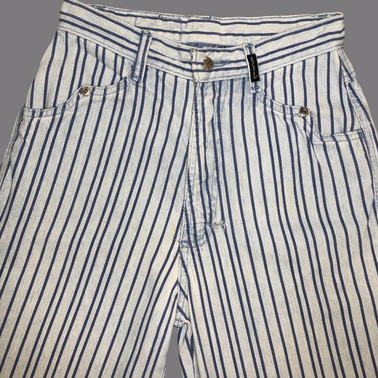 Vintage 80s Pinstripe Rocky Mountain High Waisted... - Depop