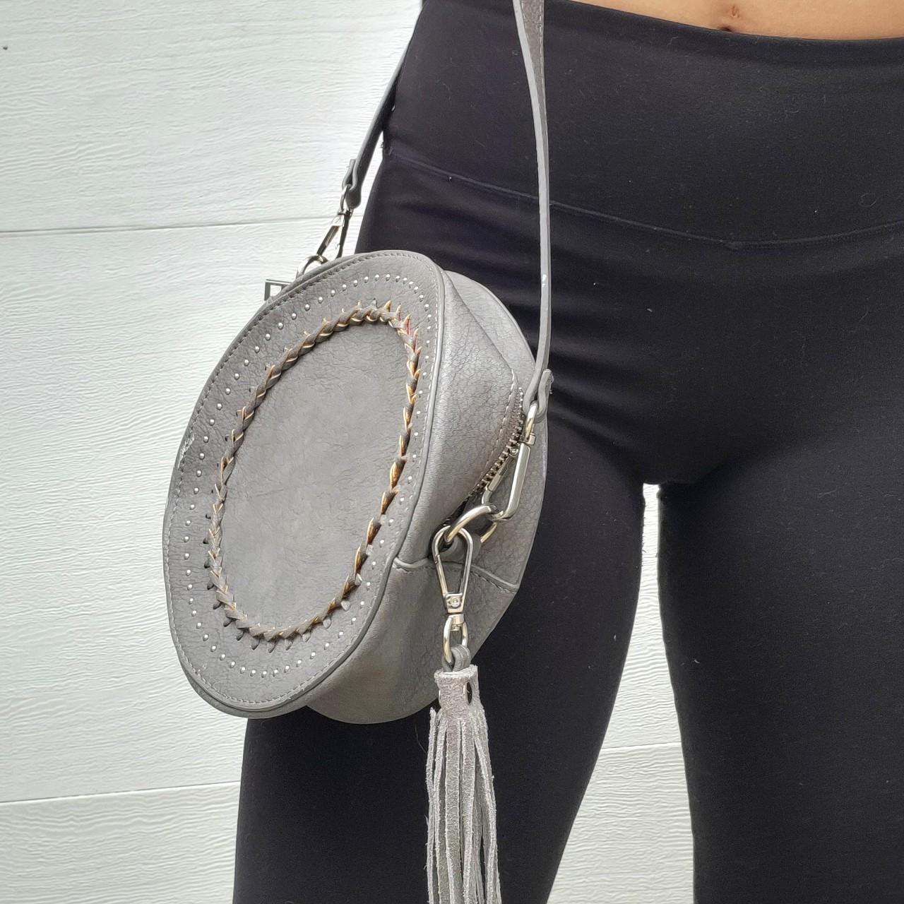 Moda Luxe Grey crossbody like leather bag - Depop