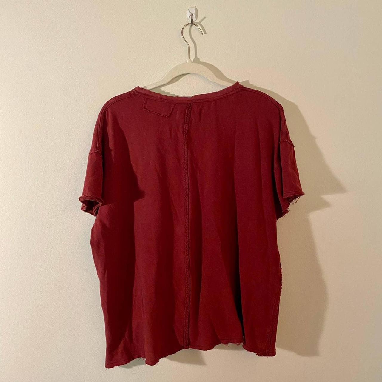 Free People Women's Red T-shirt | Depop