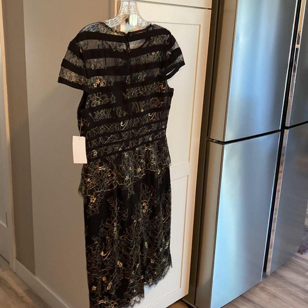 Alex Evenings Dress Black with Gold overlay dress Depop