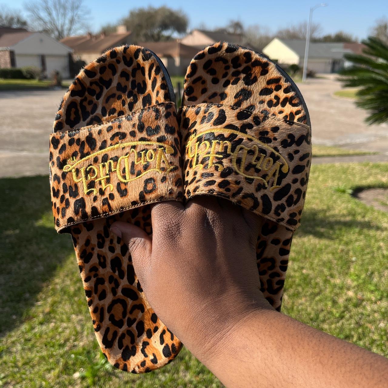 Von Dutch Cheetah Print Slides size 9 vondutch Depop