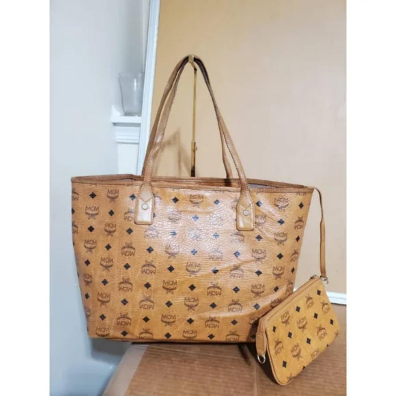 Authentic MCM congnac shopper store tote