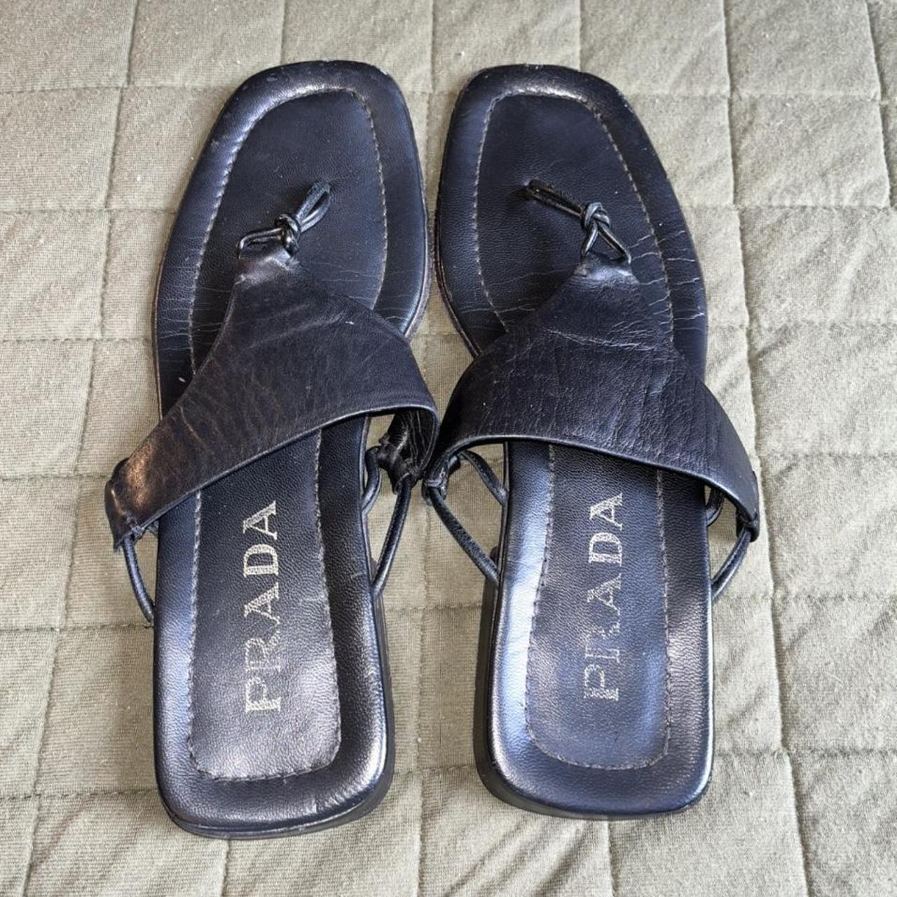 Prada Women's Black Sandals | Depop