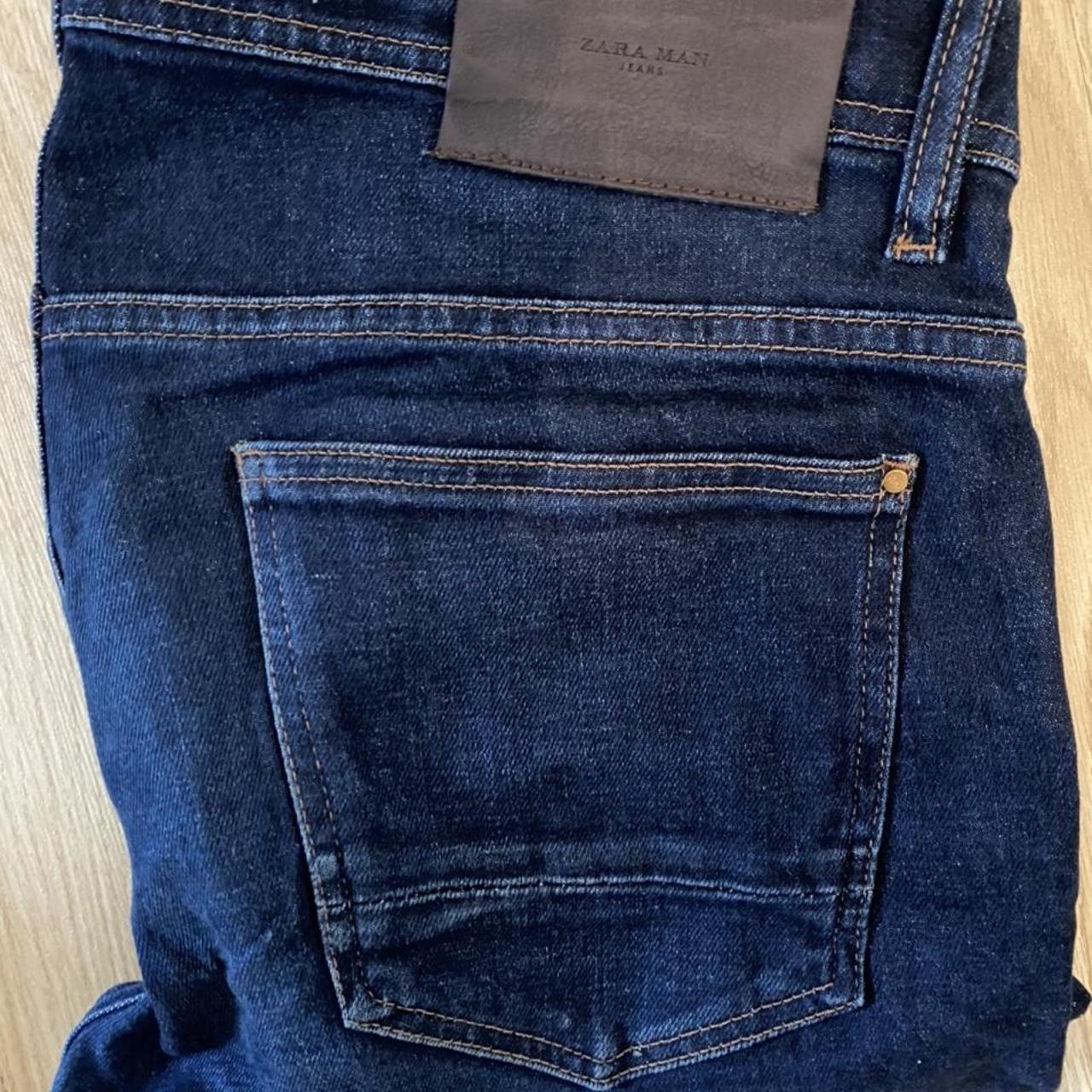 Zara Mens straight regular fit jeans Dark Blue. Pre... Depop