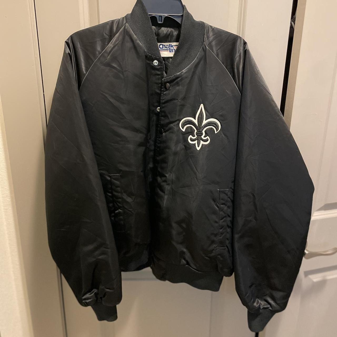 Black Satin Bomber New Orleans Saints Jacket - HJacket