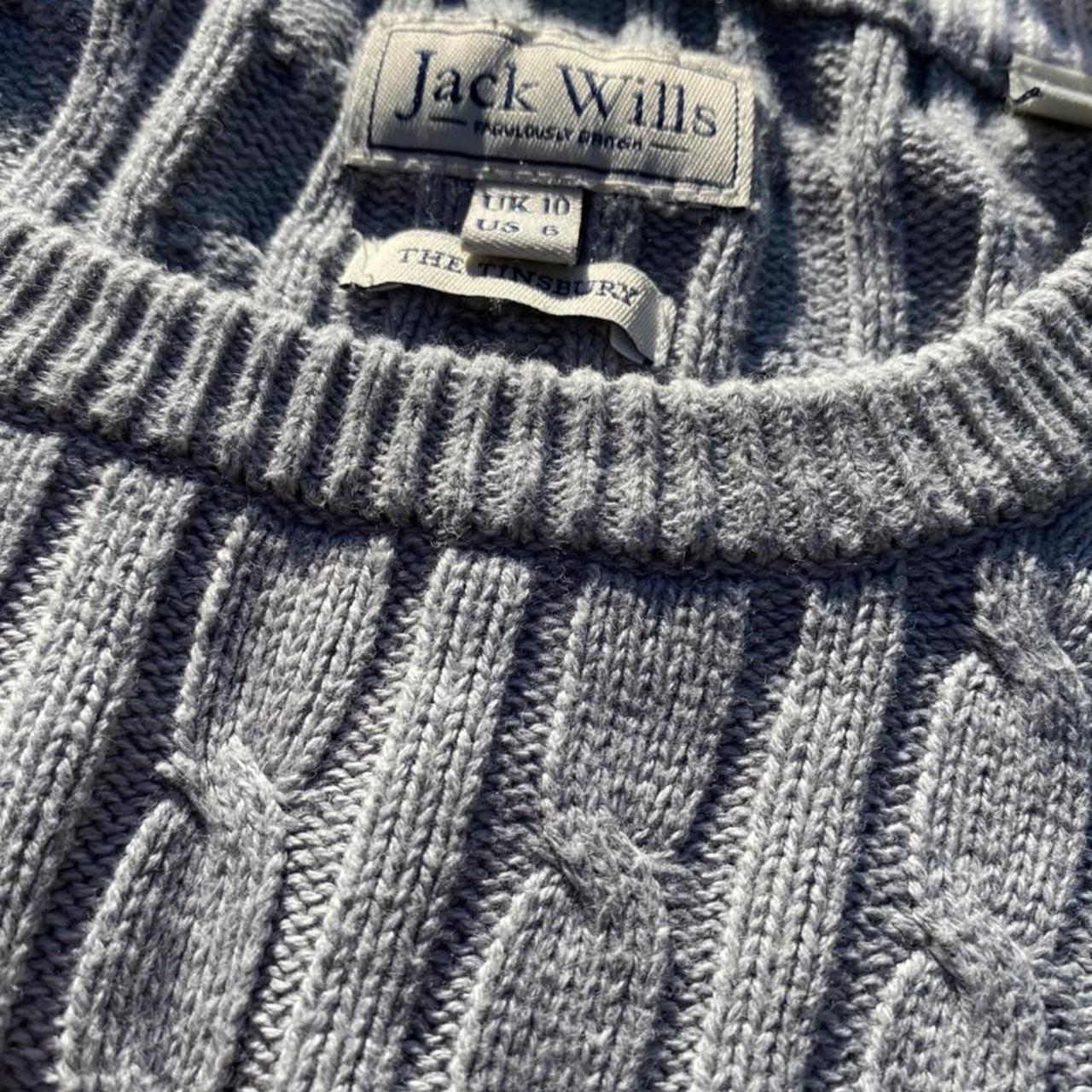 Jack Wills knitted cable jumper in grey, is in... - Depop