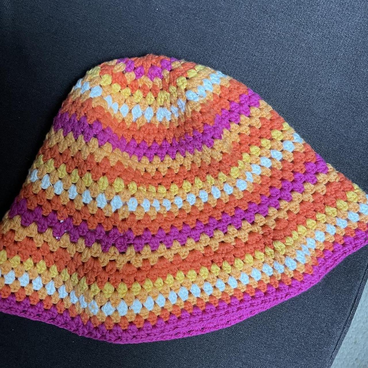 Zara Women's Tan and Orange Hat Depop