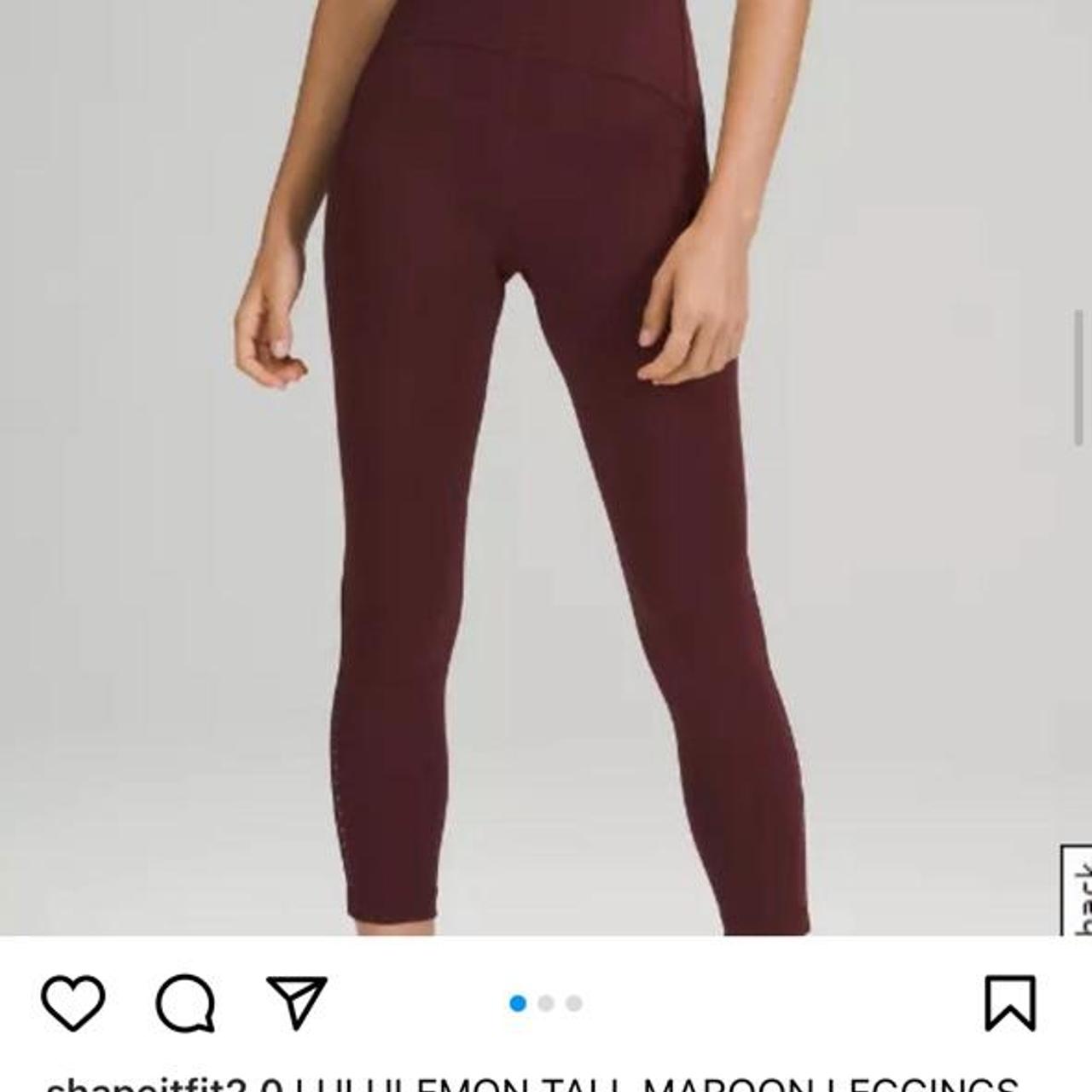 LULULEMON TALL MAROON LEGGINGS IN SIZE 8, These are
