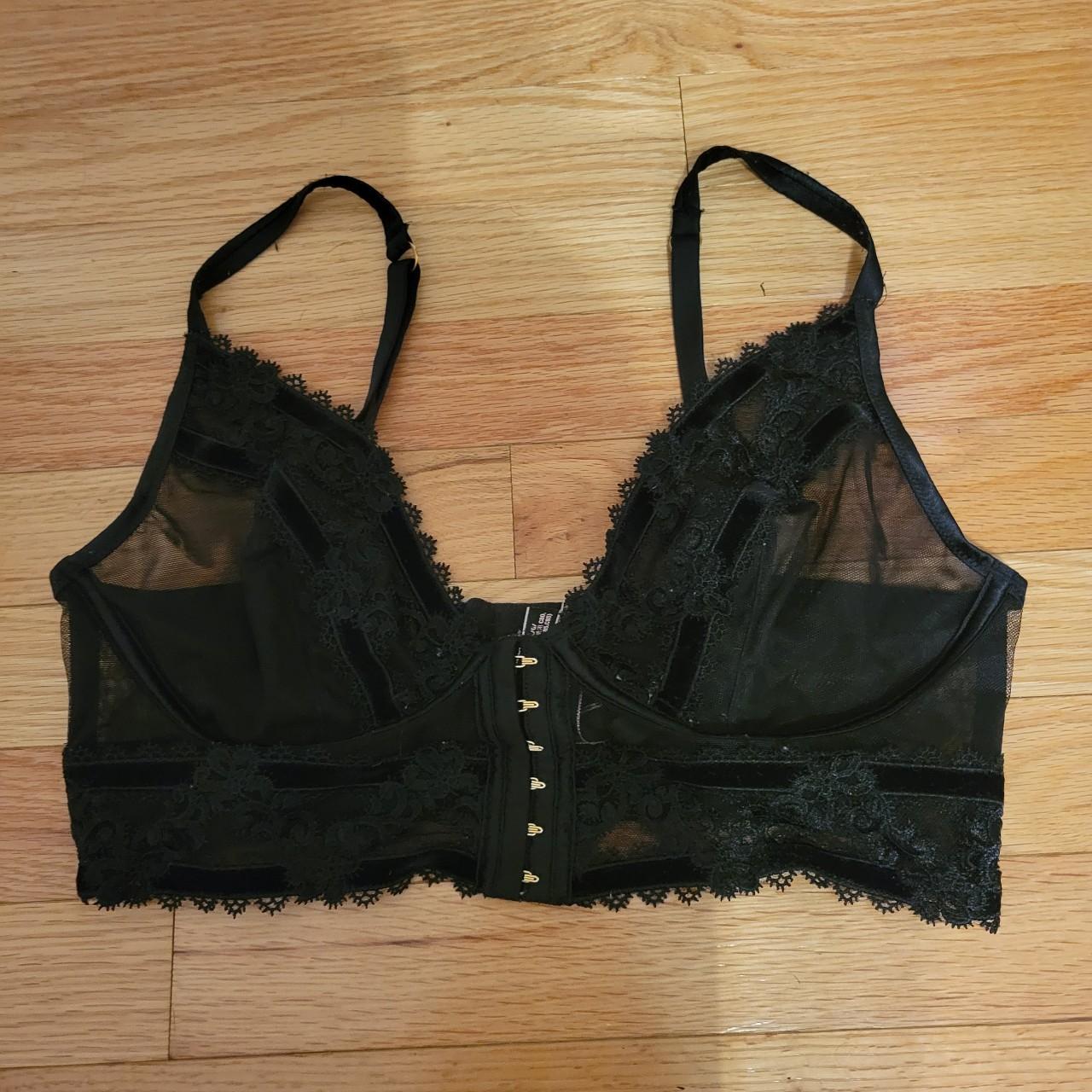 Victoria's Secret black sheer bra with - Depop