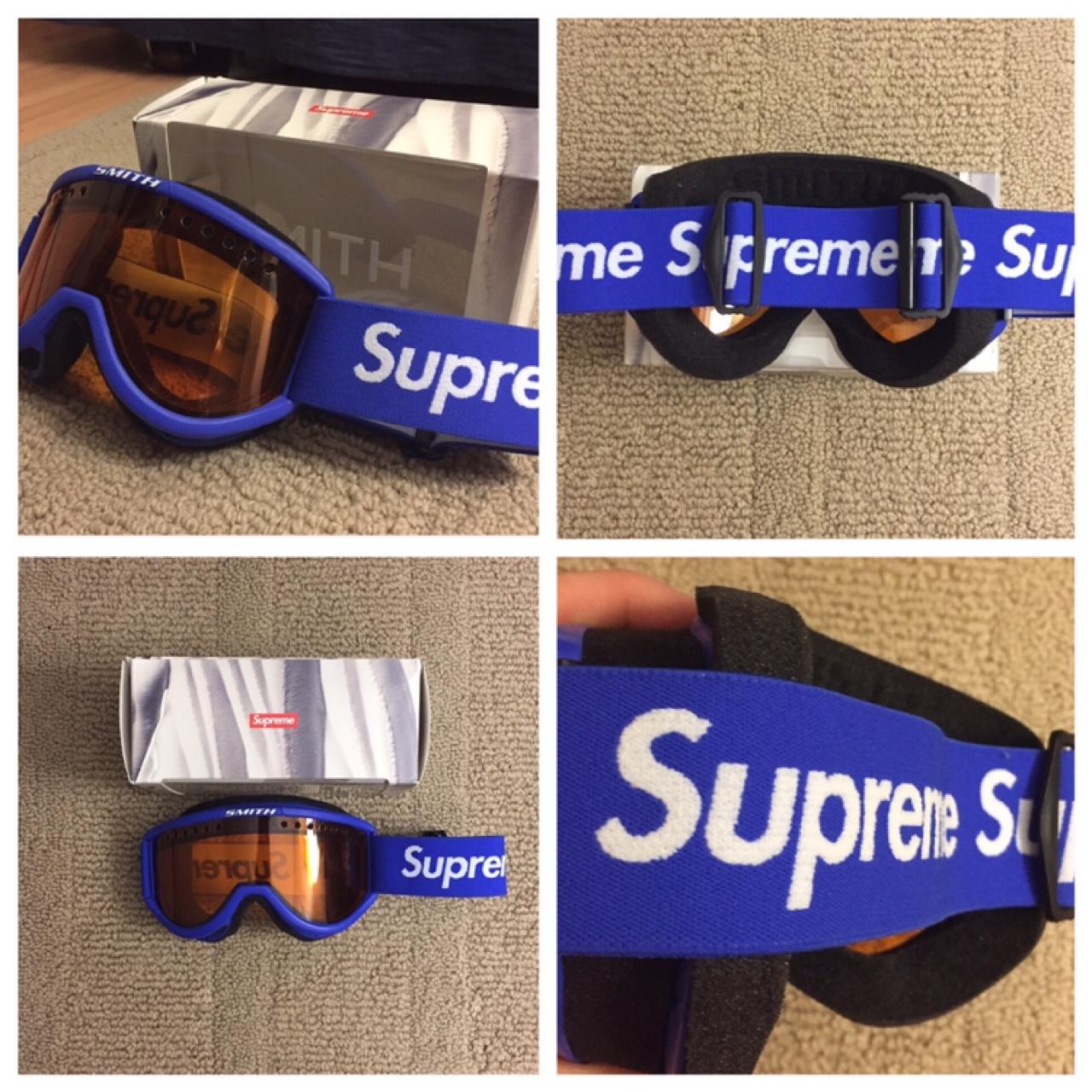 Supreme blue snowboarding ski mask goggles bin $350 - Depop