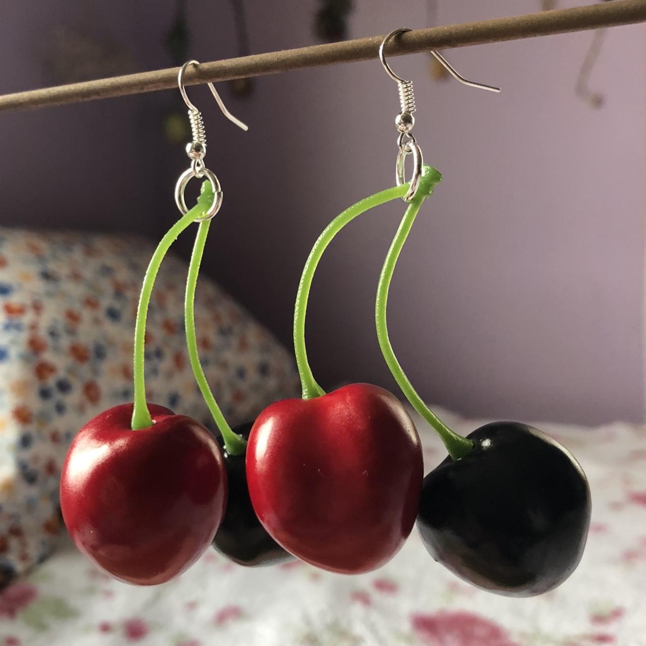 Handmade cherry earrings