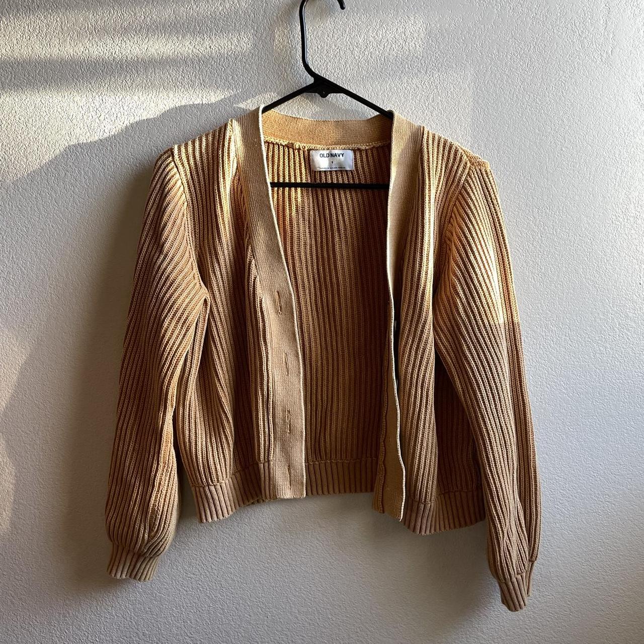 small burnt yellow/orange old navy cardigan! worn... - Depop