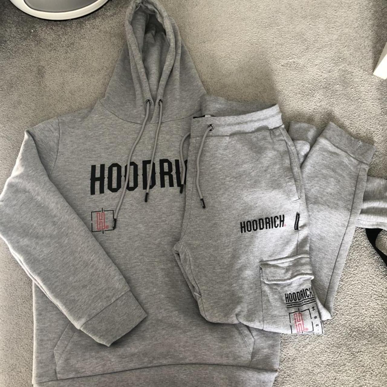 Grey hoodrich tracksuit. Hoodie is a large and... Depop
