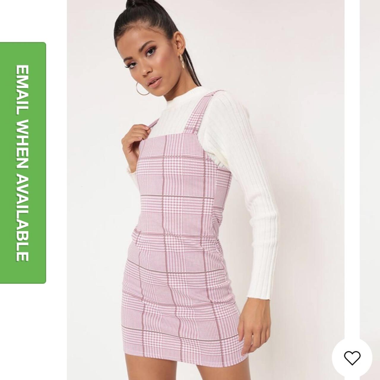 Pink pinafore checkered dress from ...
