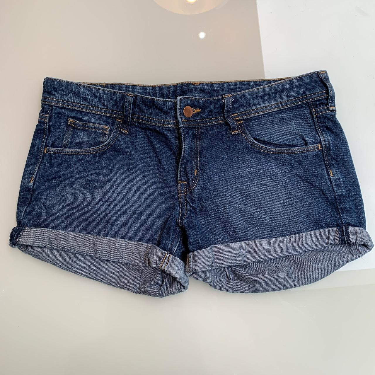 Blue Denim mini shorts from H&M. Only worn a couple... - Depop