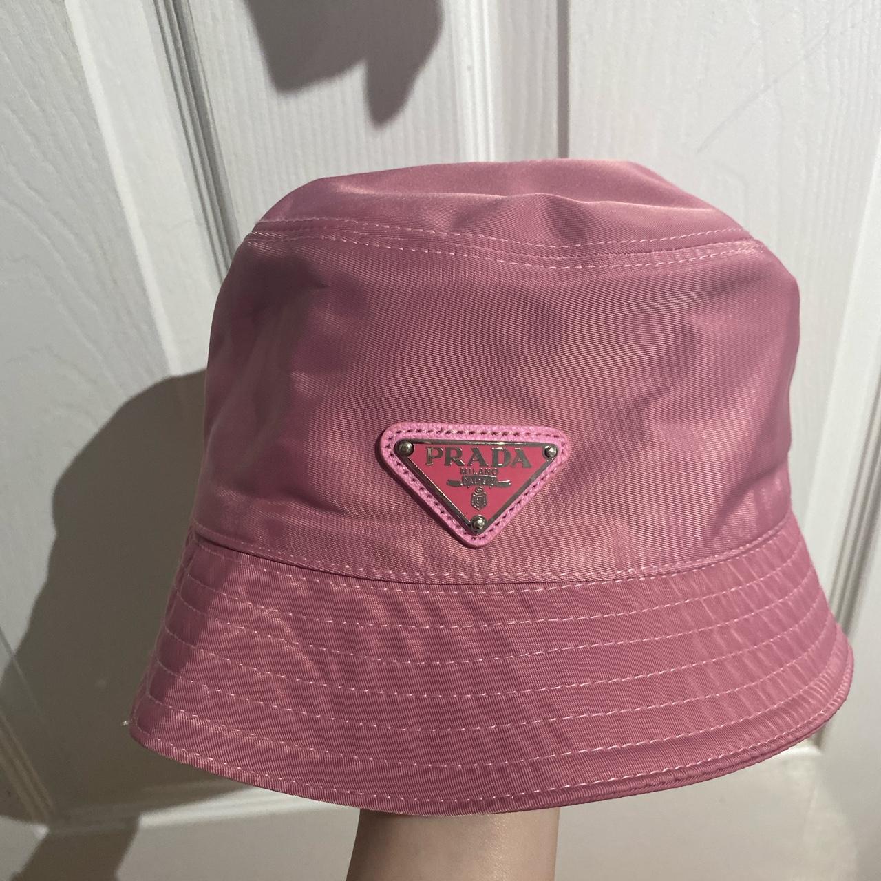 prada bucket hat pink