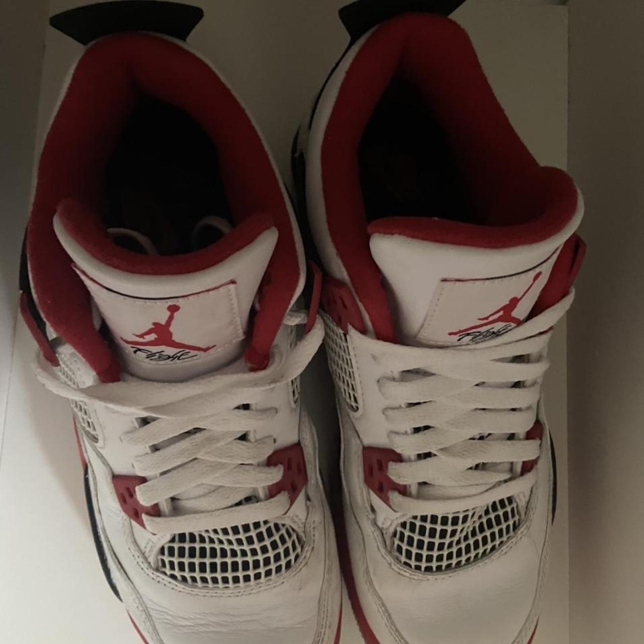 Jordan 4 fire red only worn a couple of times Size... - Depop