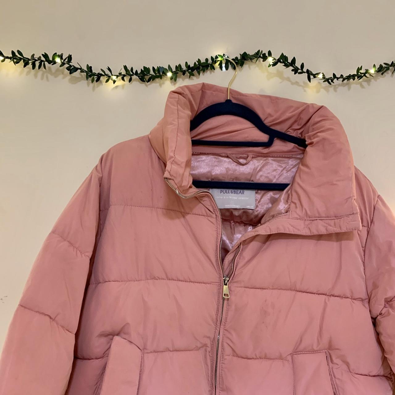 Pull and bear pink puffer jacket best sale