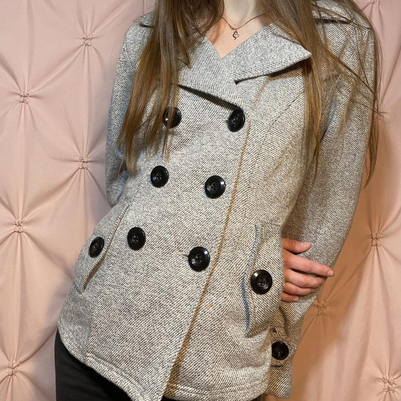 heather grey peacoat