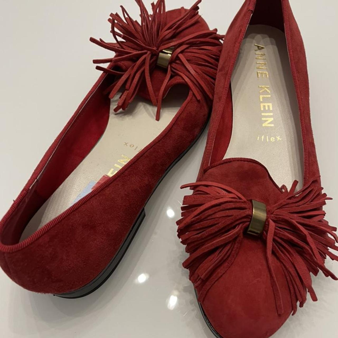anne klein red flats