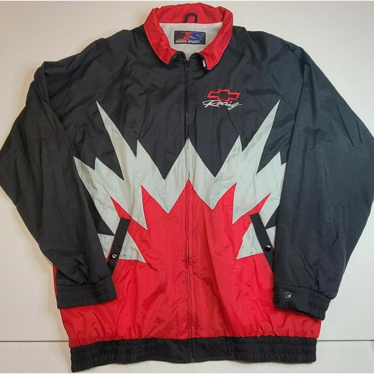 Vintage 90's Chevy Sharktooth Racing Jacket Men's... - Depop