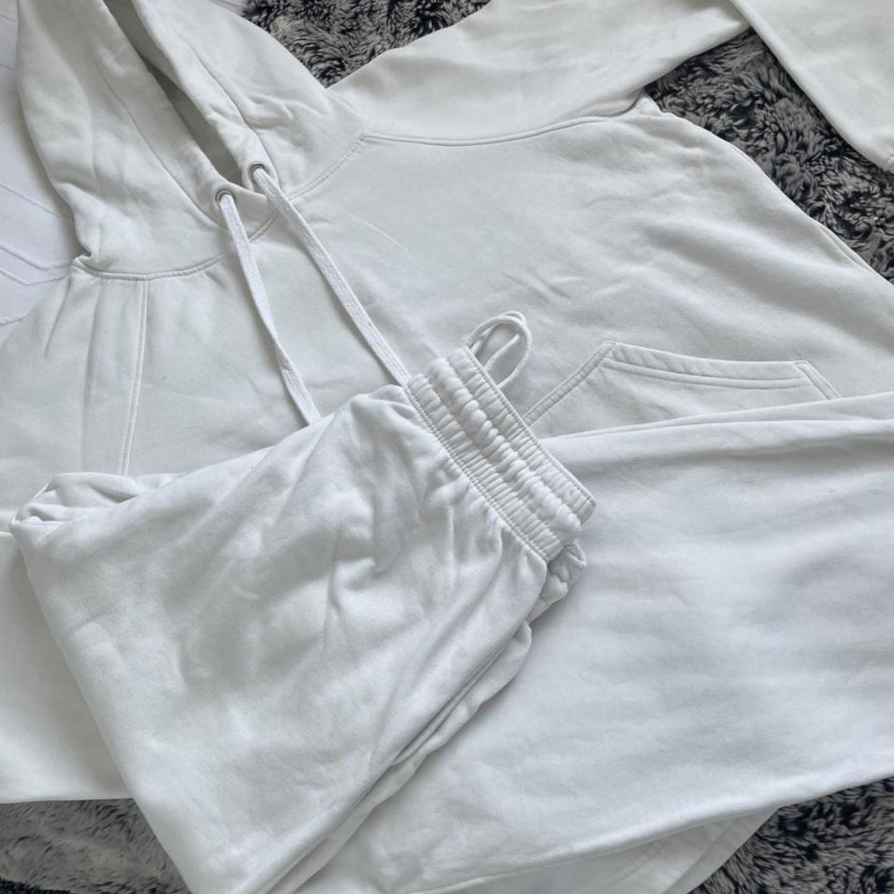 White h&m tracksuit open leg and wide jumper. Been... Depop