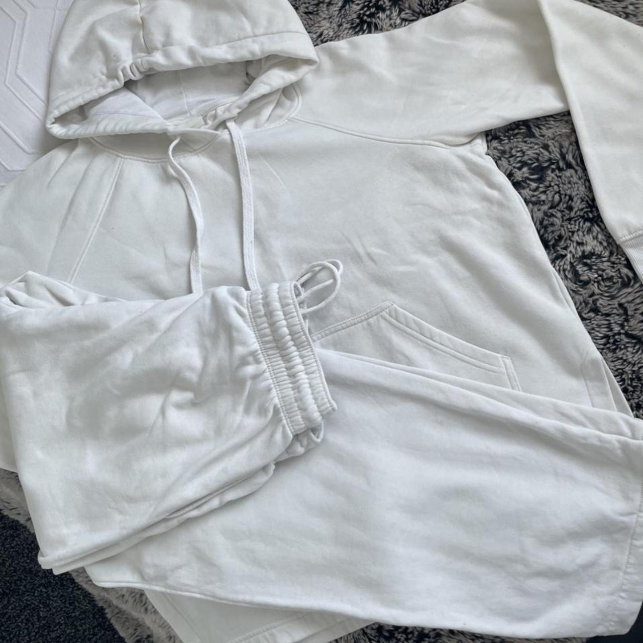 White h&m tracksuit open leg and wide jumper. Been... Depop