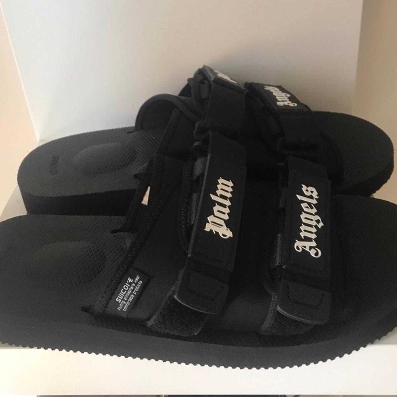 Rare palm angels x suicoke slides sandals white and - Depop