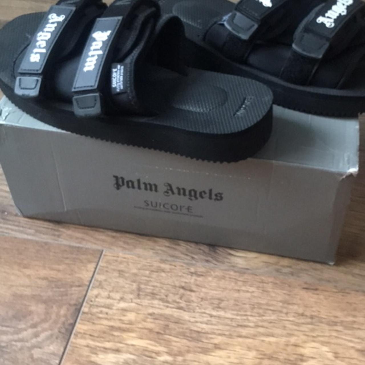 Rare palm angels x suicoke slides sandals white and - Depop