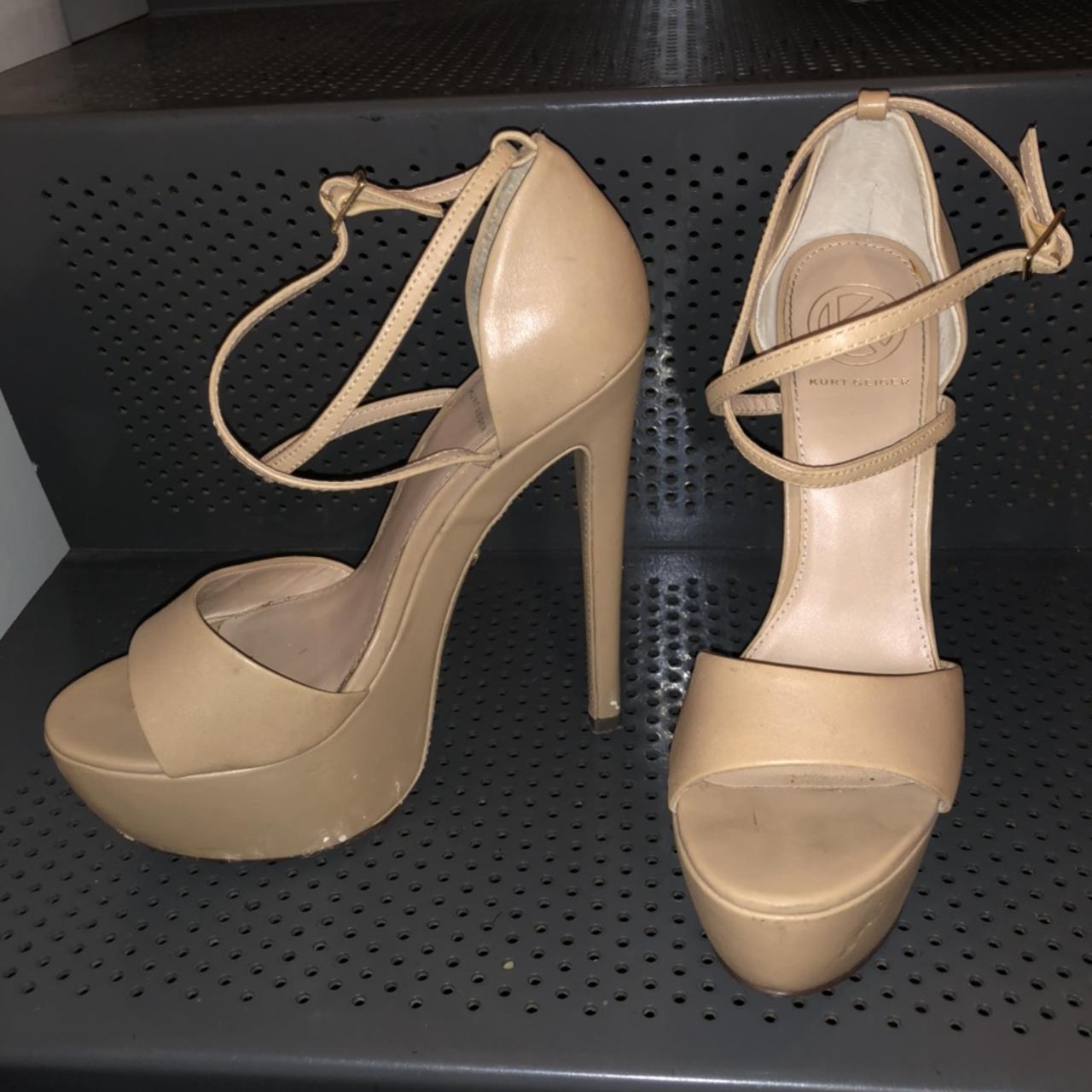 Kurt Geiger platform super high nude heels Worn one... - Depop