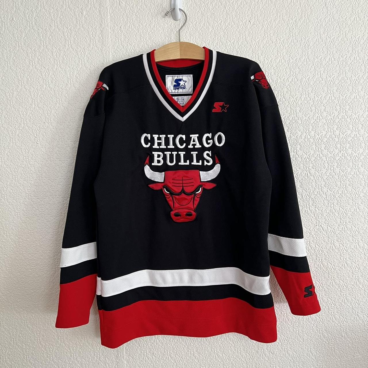 Vintage 90s Chicago Bulls Starter Hockey Jersey Size - Depop