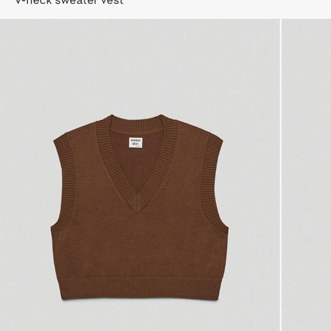 chocolate brown sweater vest