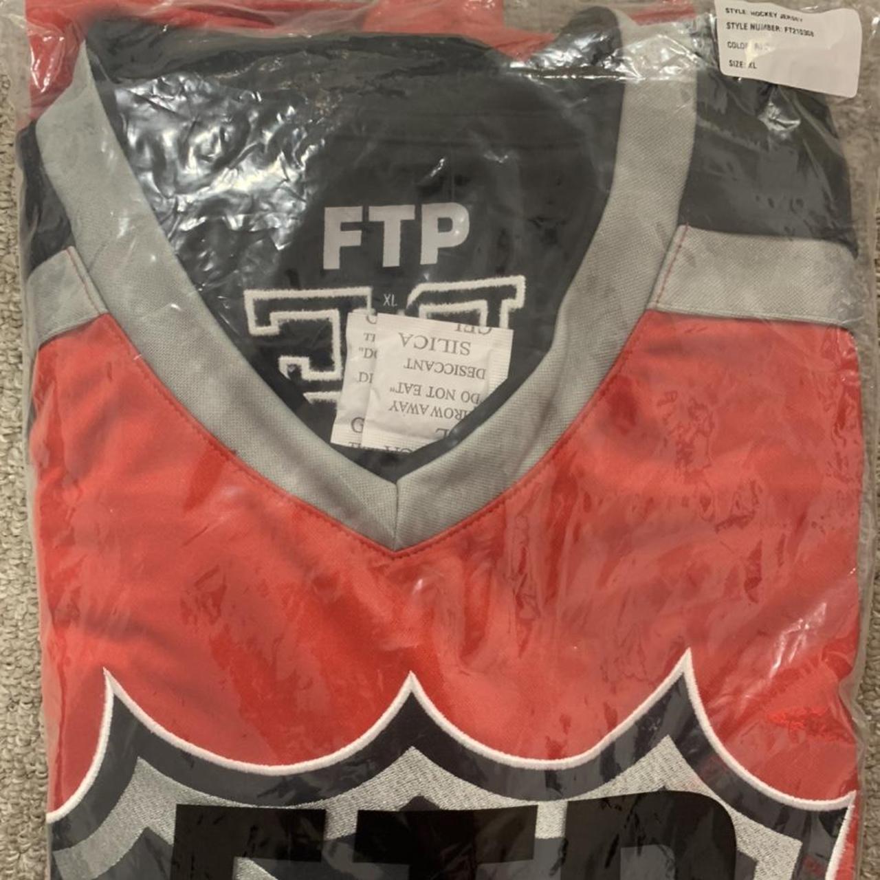 FTP Men's Black and Red Jumper | Depop