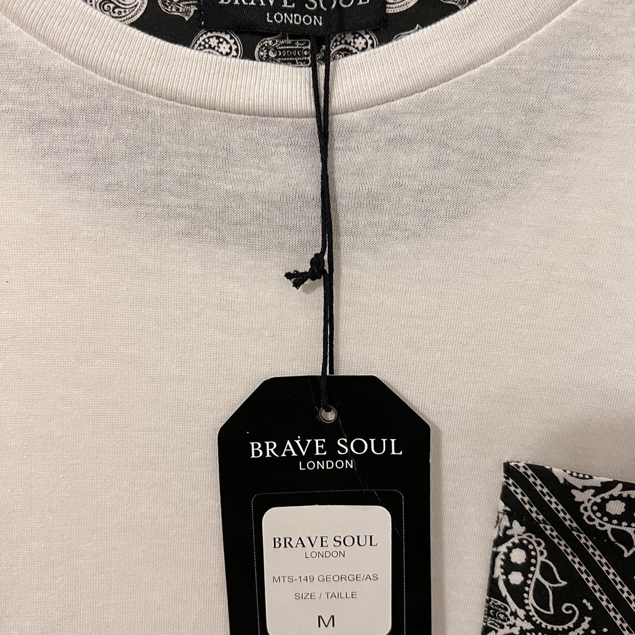 Brave Soul Men's White and Black Shirt (2)