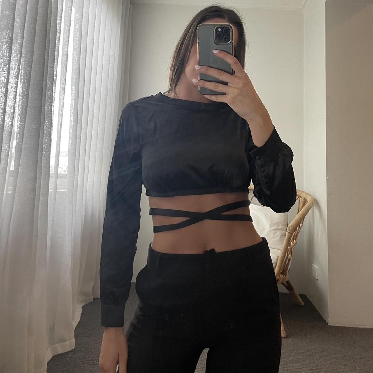 Stunning black crop long sleeve - BRAND NEW WITH TAG... - Depop