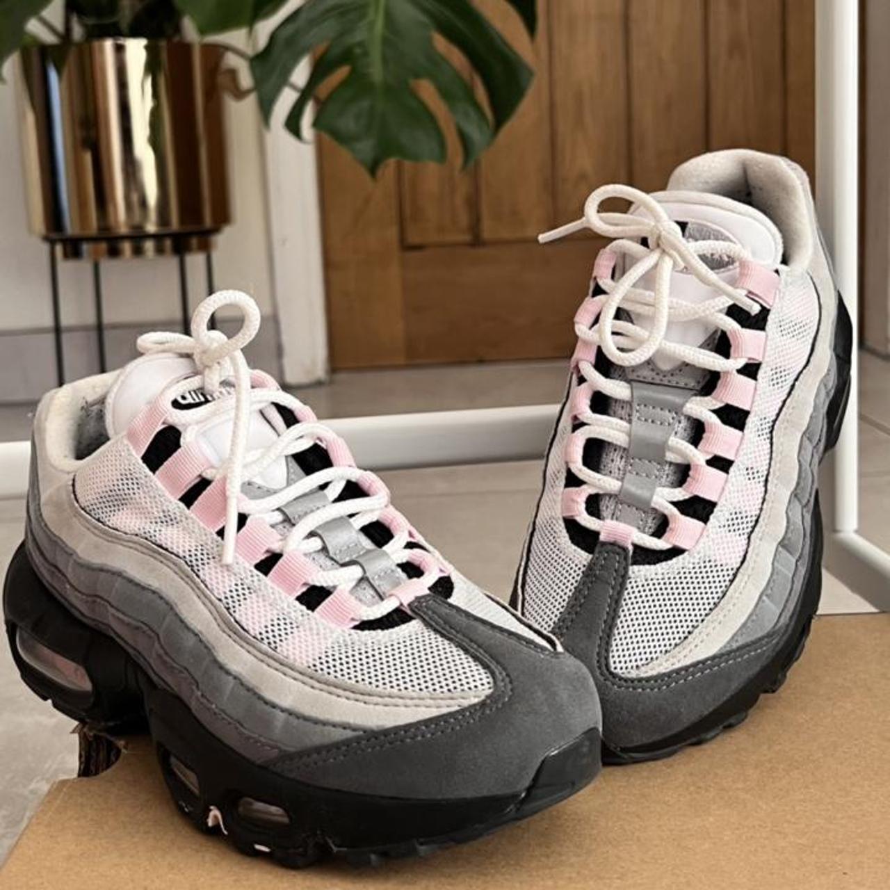 Nike Air Max 95 Gunsmoke pink foam. Size 3.5... - Depop