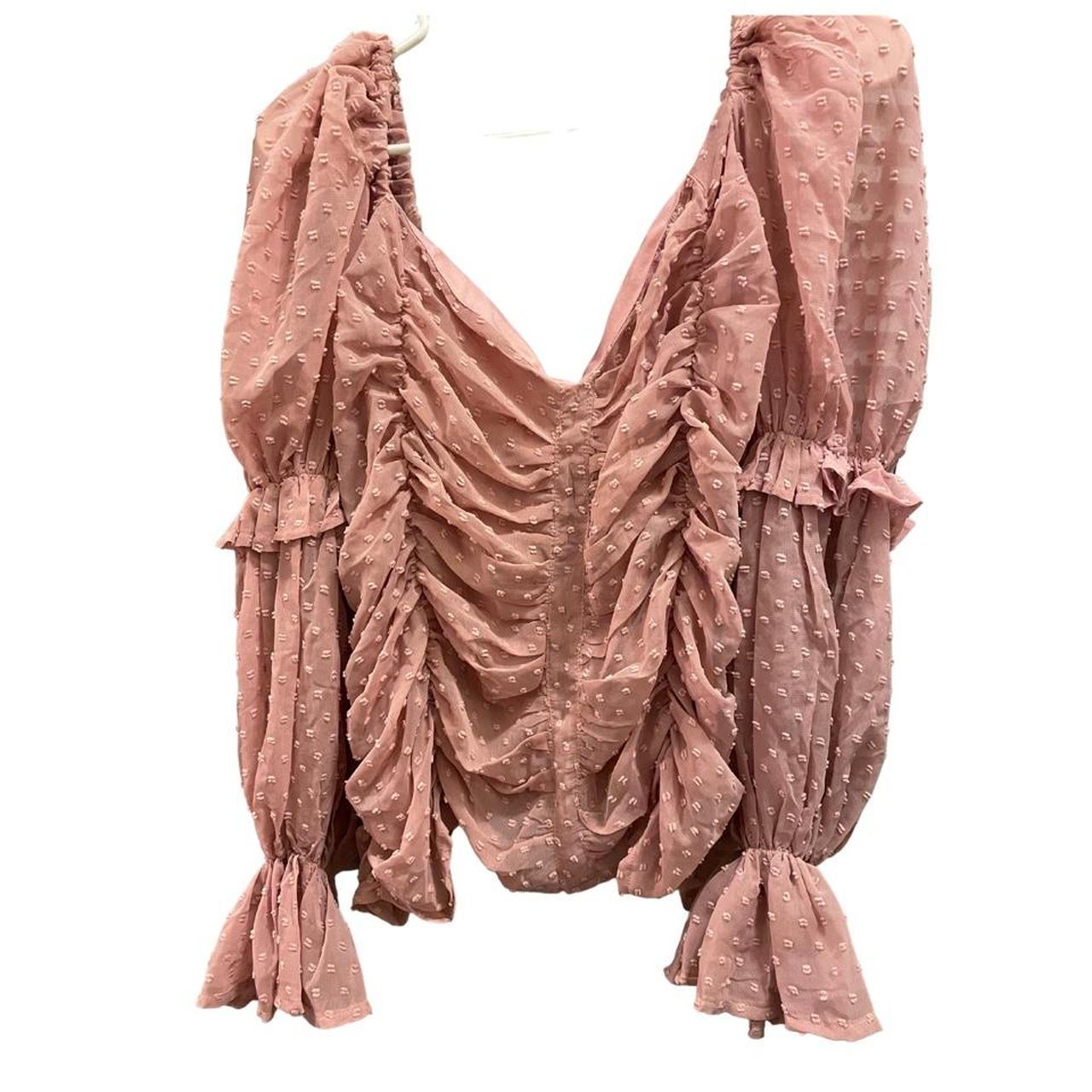 Nasty Gal Women's Pink and Tan Blouse (2)