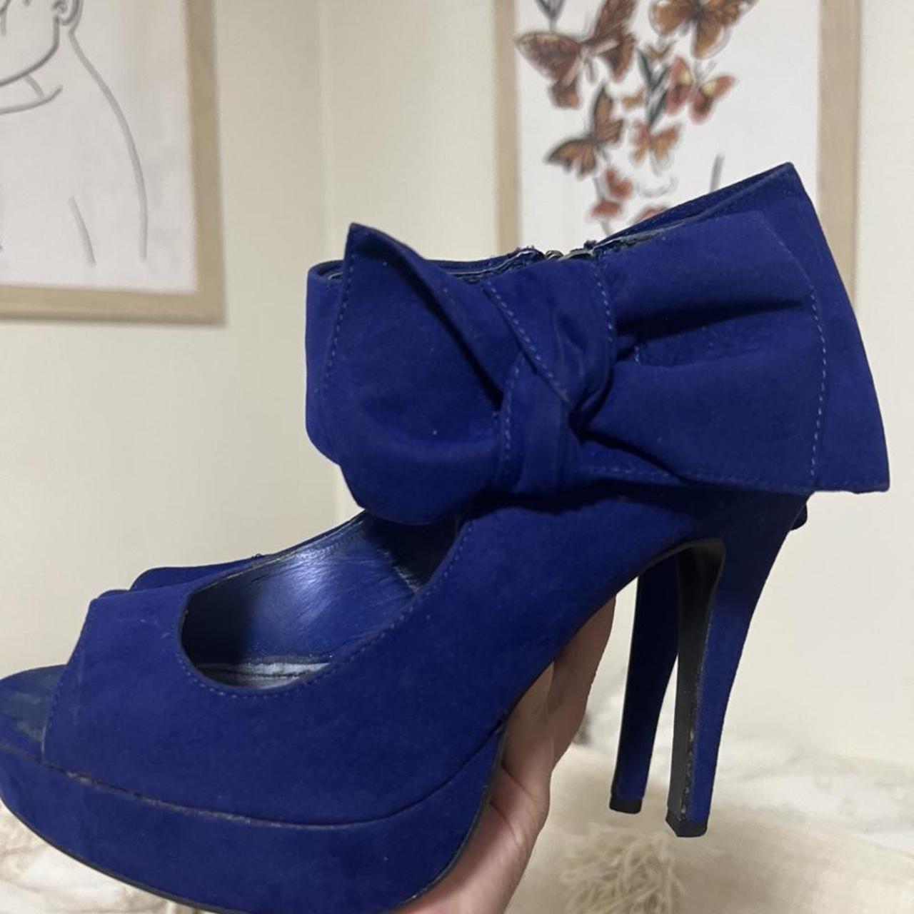 Product Image 1 - Royal blue bow platform heels
