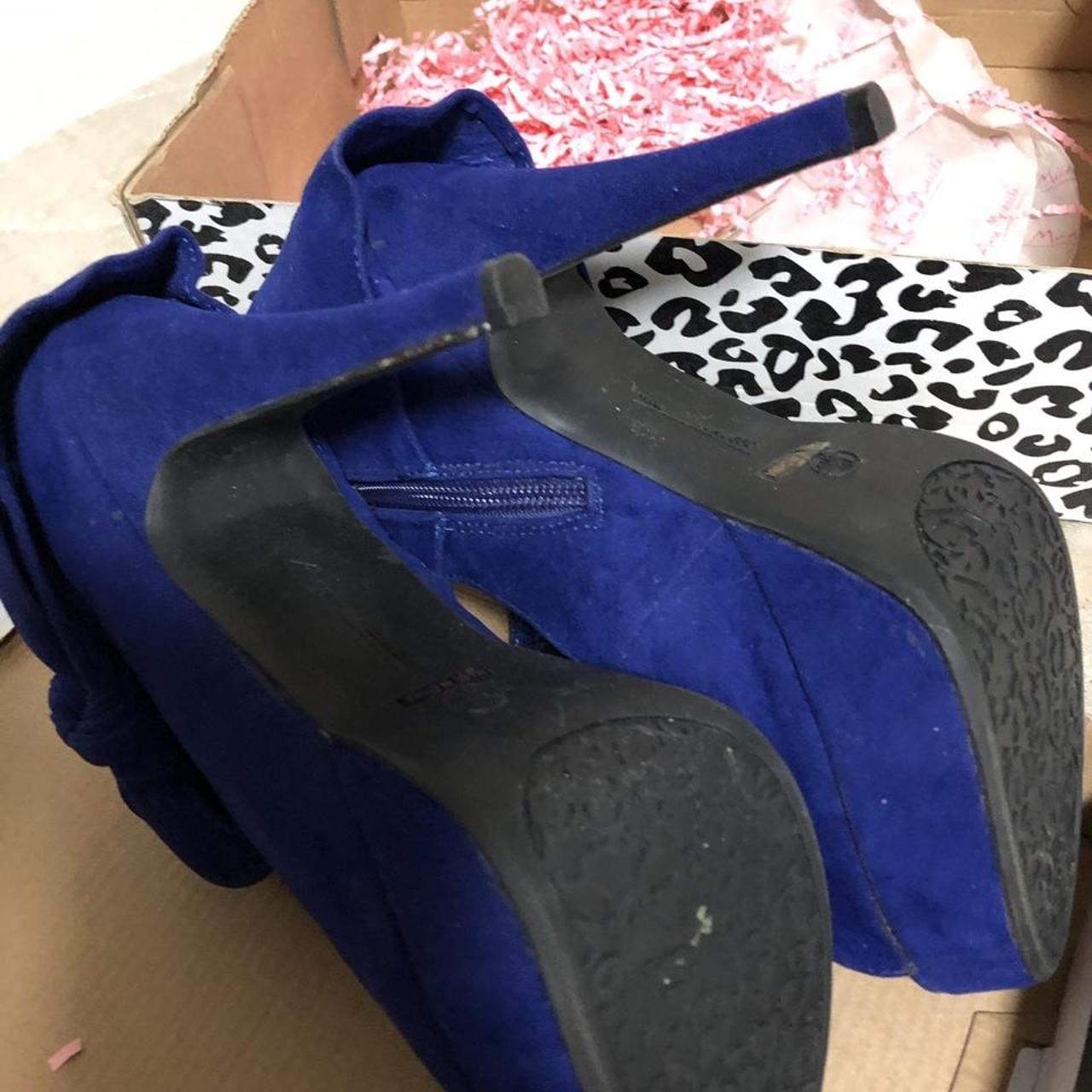 Product Image 3 - Royal blue bow platform heels