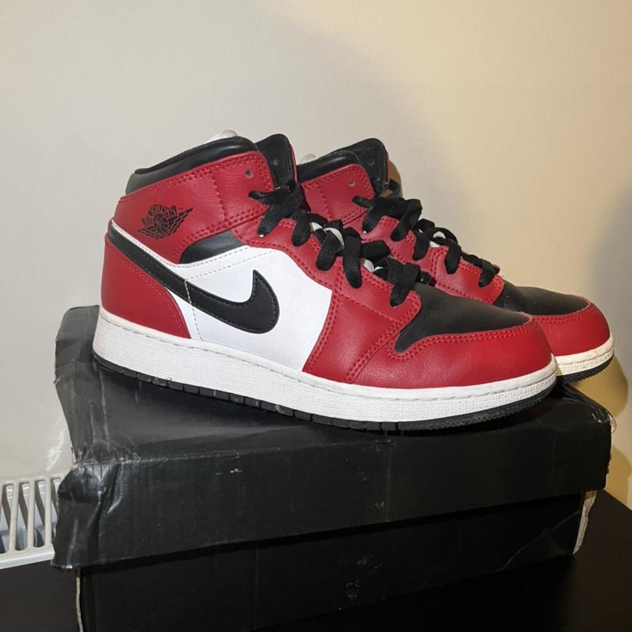 Air Jordan 1 mid Chicago black toes. Great colour... - Depop