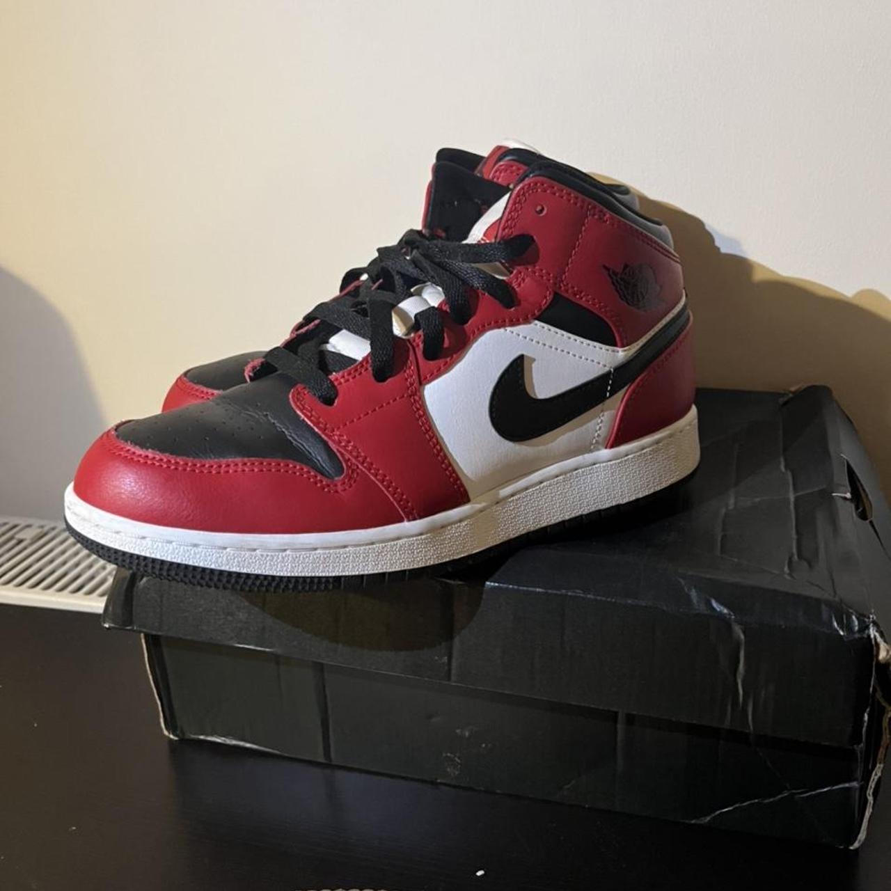Air Jordan 1 mid Chicago black toes. Great colour... - Depop