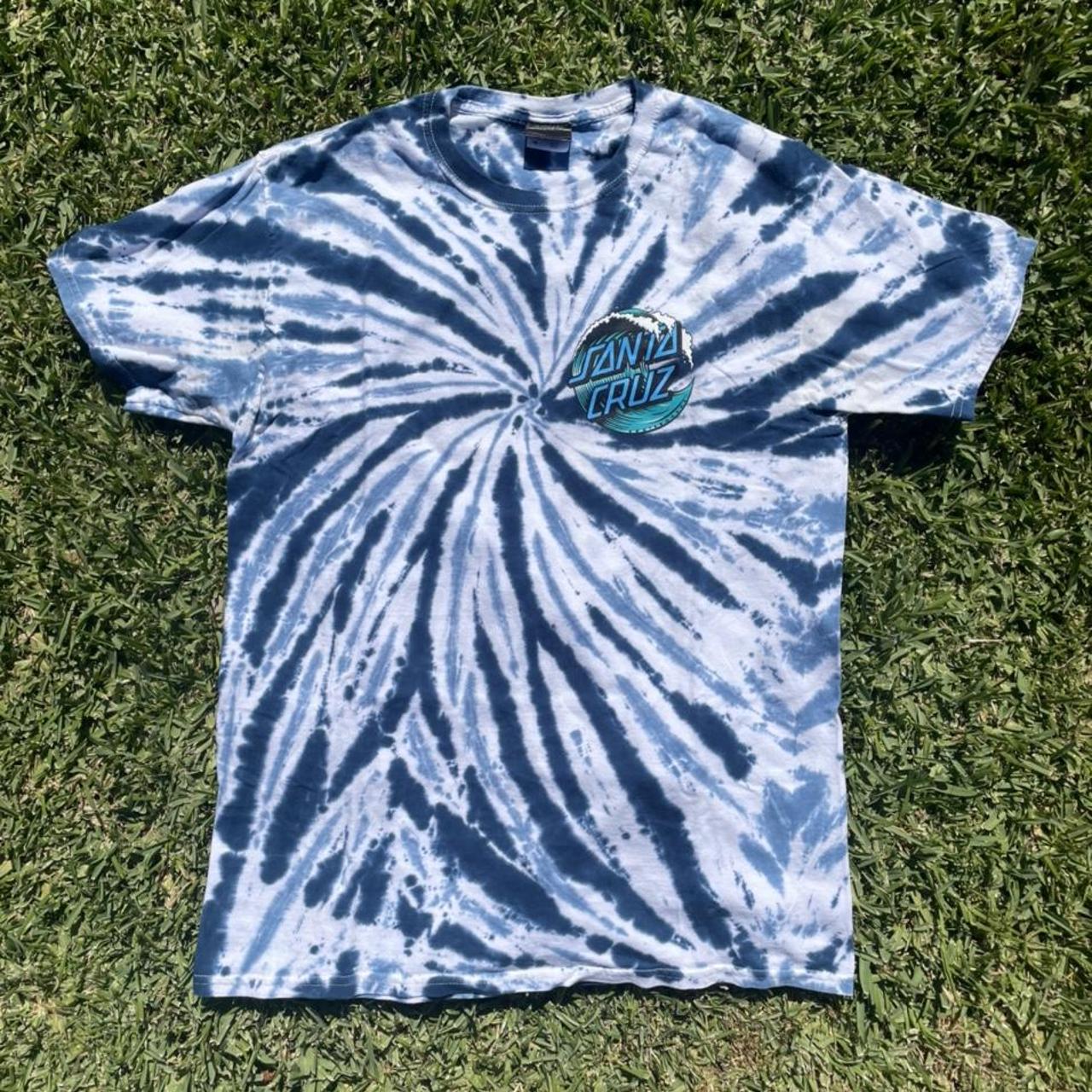 Santa Cruz Wave Dot Blue Tie Dye T-Shirt