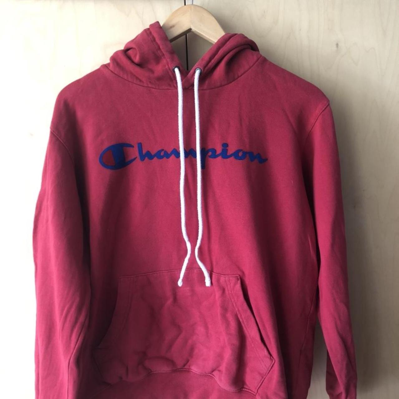 Champion Men's Red Hoodie | Depop