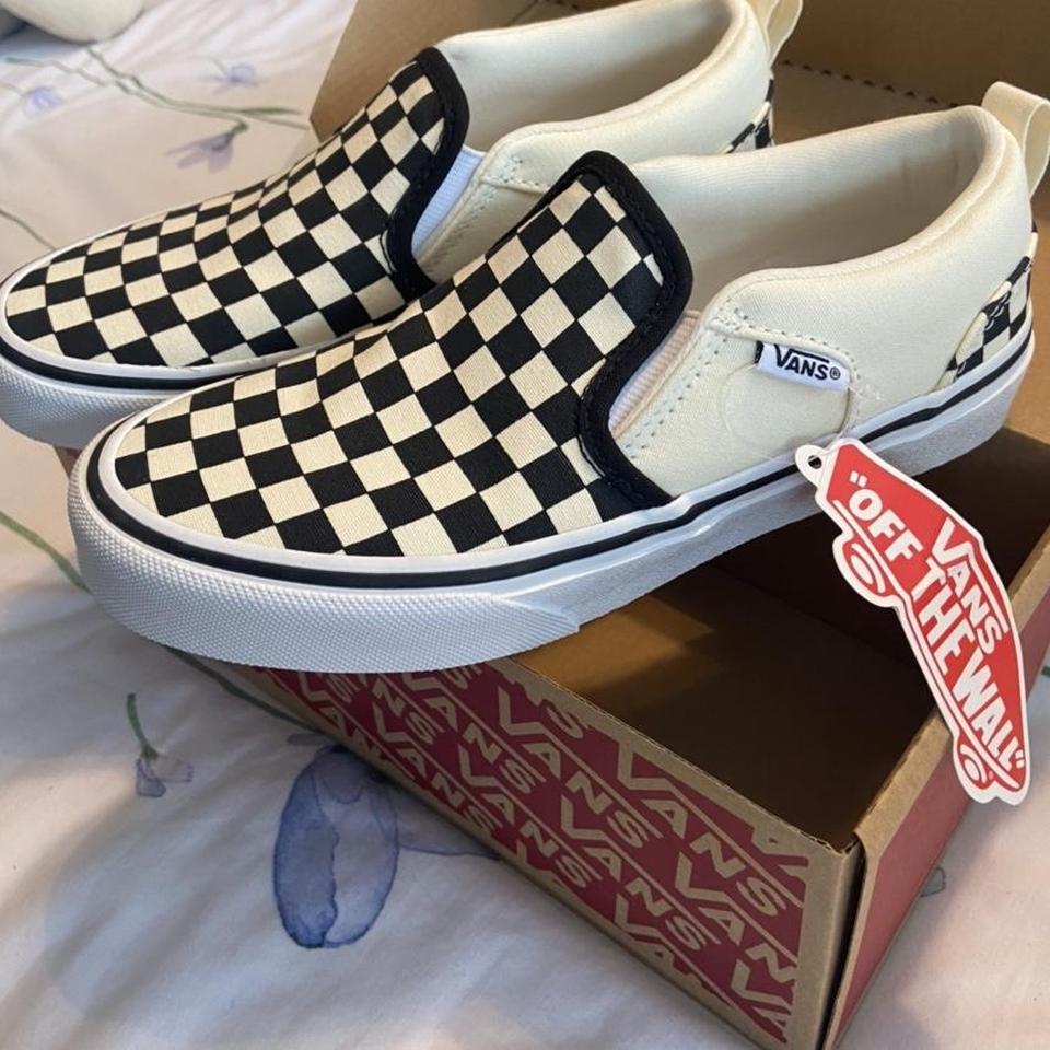 jual vans checkerboard slip on second