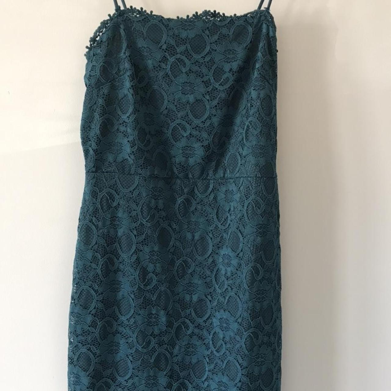 Miss Selfridge Women's Blue and Green Dress | Depop