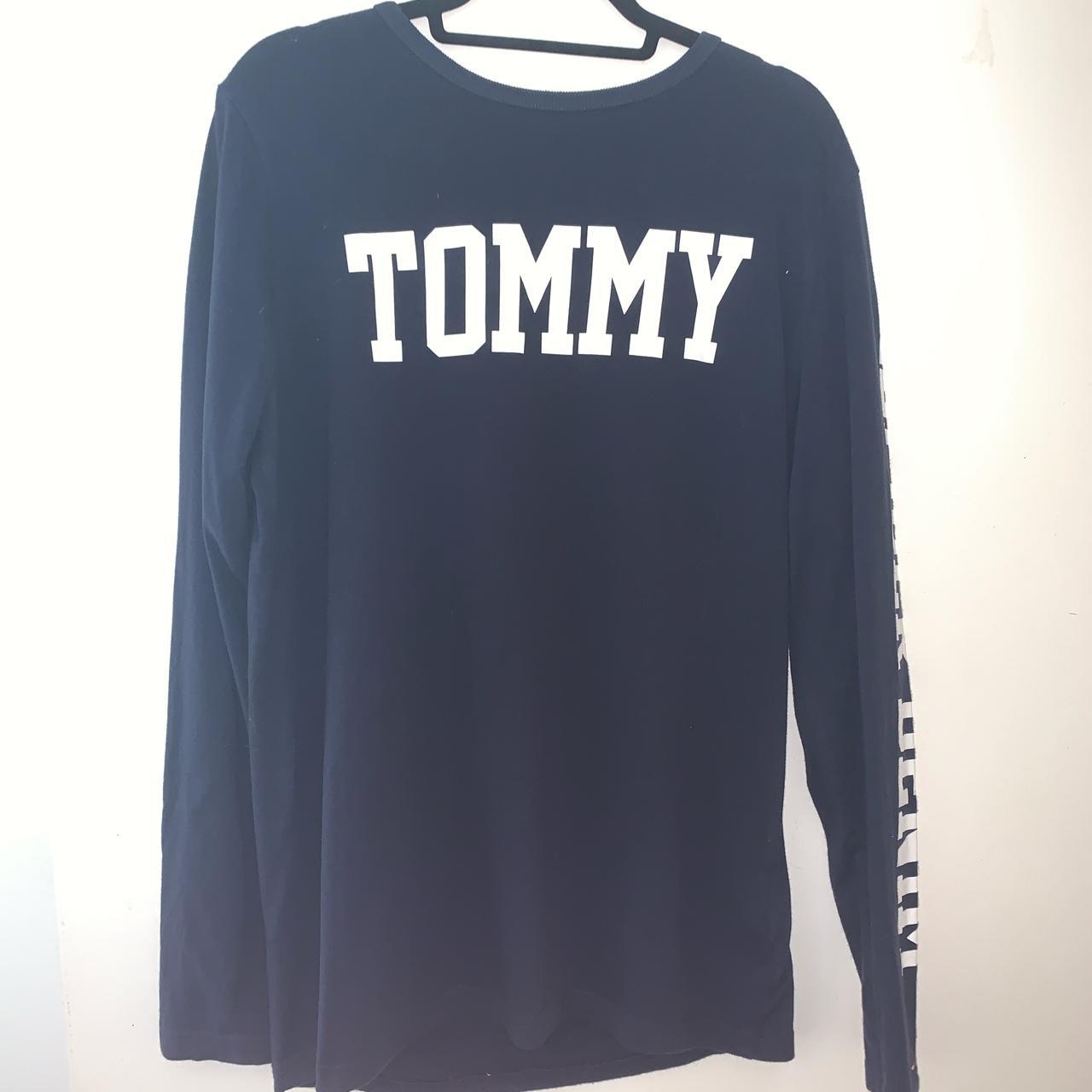 Mens navy Tommy Hilfiger long sleeve T shirt. Size... Depop