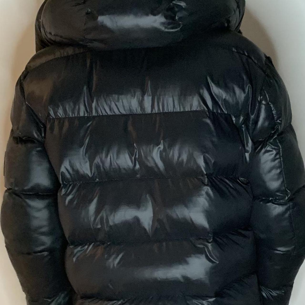 NVLTY shiny puffer jacket Black Size... - Depop