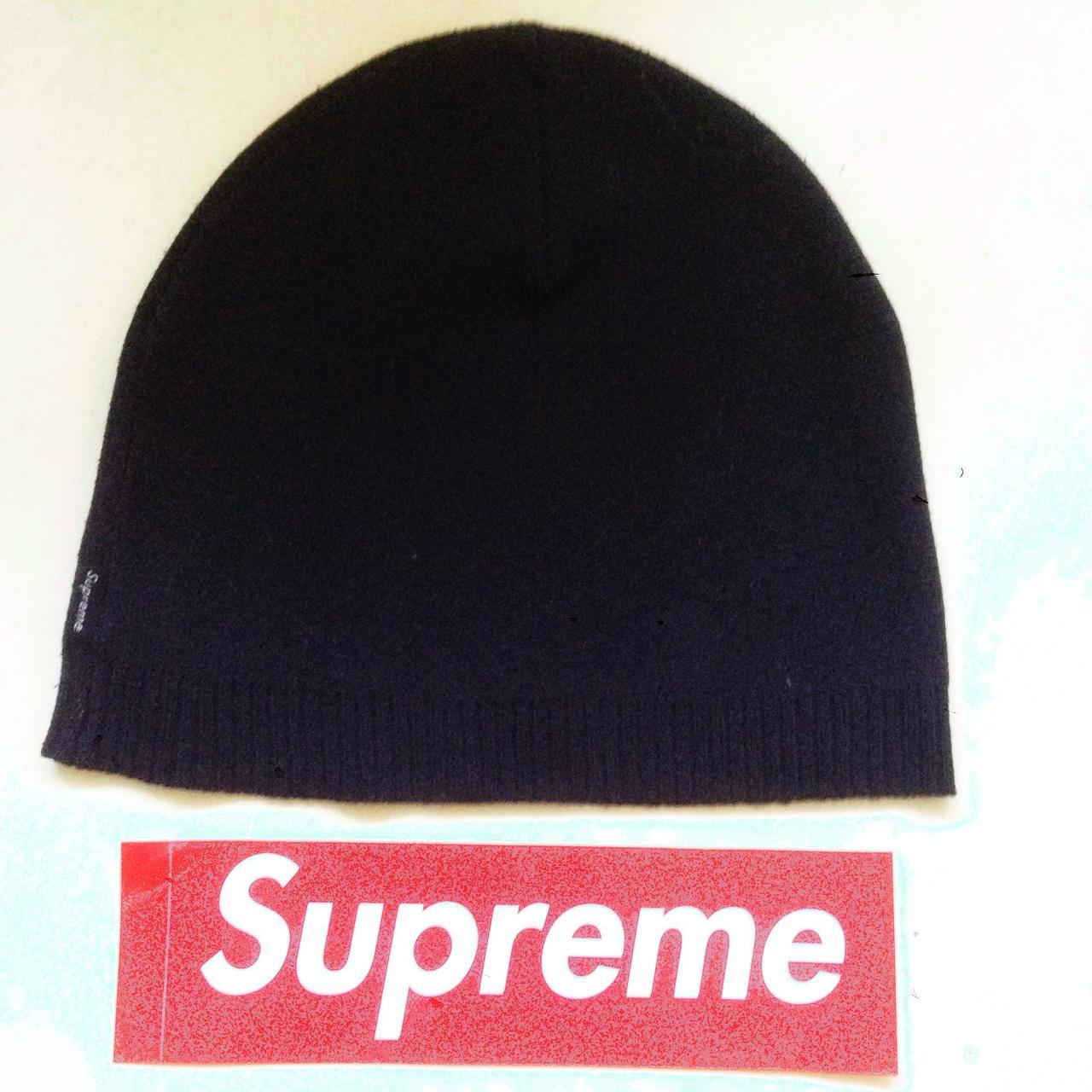 Supreme beanie black skin fit one size used... Depop